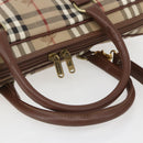 Burberrys Nova Check Business Bag PVC 2way Beige Gold Auth mr1743-7