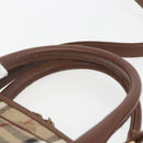 Burberrys Nova Check Business Bag PVC 2way Beige Gold Auth mr1743-8