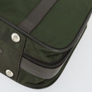 PRADA Business Bag Nylon Khaki Silver Auth mr1754-8