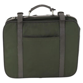 PRADA Business Bag Nylon Khaki Silver Auth mr1754 - 0