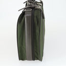 PRADA Business Bag Nylon Khaki Silver Auth mr1754-4