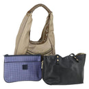 Chloe Hand Bag Leather 3 Set Beige Blue black Auth mr1757-1