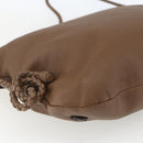 GUCCI Shoulder Bag Leather Brown Silver 268244 Auth mr1758-16