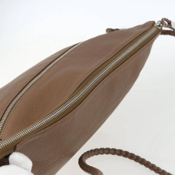 GUCCI Shoulder Bag Leather Brown Silver 268244 Auth mr1758