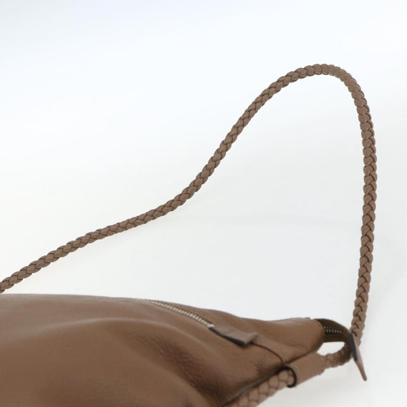 GUCCI Shoulder Bag Leather Brown Silver 268244 Auth mr1758