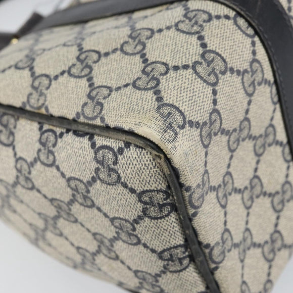 GUCCI GG Supreme Sherry Line Boston Bag PVC Navy Rot 012 3841 58 Auth mr1762