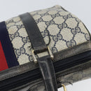 GUCCI GG Supreme Sherry Line Boston Bag PVC Navy Rot 012 3841 58 Auth mr1762-9