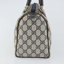 GUCCI GG Supreme Sherry Line Boston Bag PVC Navy Red 012 3841 58 Auth mr1762-5