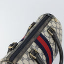 GUCCI GG Supreme Sherry Line Boston Bag PVC Navy Red 012 3841 58 Auth mr1762-6