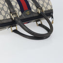 GUCCI GG Supreme Sherry Line Boston Bag PVC Navy Rot 012 3841 58 Auth mr1762-7