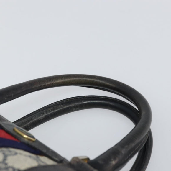 GUCCI GG Supreme Sherry Line Boston Bag PVC Navy Rot 012 3841 58 Auth mr1762