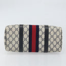 GUCCI GG Supreme Sherry Line Boston Bag PVC Navy Red 012 3841 58 Auth mr1762-9