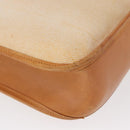 HERMES Vespa PM Shoulder Bag Canvas Beige Gold Auth mr1763-13