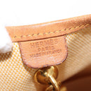 HERMES Vespa PM Shoulder Bag Canvas Beige Gold Auth mr1763-17
