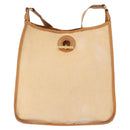 HERMES Vespa PM Shoulder Bag Canvas Beige Gold Auth mr1763-2