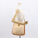 HERMES Vespa PM Shoulder Bag Canvas Beige Gold Auth mr1763-23