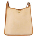 HERMES Vespa PM Shoulder Bag Canvas Beige Gold Auth mr1763-3