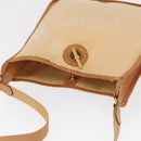 HERMES Vespa PM Shoulder Bag Canvas Beige Gold Auth mr1763-7