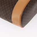 CELINE Macadam Canvas Shoulder Bag PVC Leather Brown Gold Auth mr1765-11