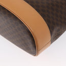 CELINE Macadam Canvas Shoulder Bag PVC Leather Brown Gold Auth mr1765-12