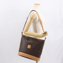 CELINE Macadam Canvas Shoulder Bag PVC Leather Brown Gold Auth mr1765-24