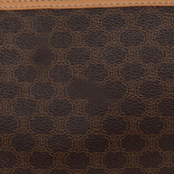 CELINE Macadam Canvas Shoulder Bag PVC Leather Brown Gold Auth mr1765
