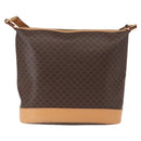 CELINE Macadam Canvas Shoulder Bag PVC Leather Brown Gold Auth mr1765-4