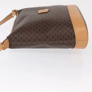 CELINE Macadam Canvas Shoulder Bag PVC Leather Brown Gold Auth mr1765-6