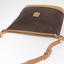 CELINE Macadam Canvas Shoulder Bag PVC Leather Brown Gold Auth mr1765-7