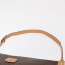 CELINE Macadam Canvas Shoulder Bag PVC Leather Brown Gold Auth mr1765-9