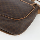 CELINE Macadam Canvas Shoulder Bag PVC Leather Brown Gold Auth mr1766-12