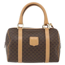 CELINE Macadam Canvas Hand Bag PVC Leather 2way Brown Gold Auth mr1767-2