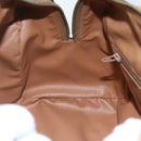 CELINE Macadam Canvas Hand Bag PVC Leather 2way Brown Gold Auth mr1767-21