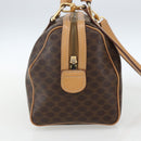 CELINE Macadam Canvas Hand Bag PVC Leather 2way Brown Gold Auth mr1767-4