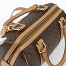 CELINE Macadam Canvas Hand Bag PVC Leather 2way Brown Gold Auth mr1767-6