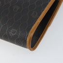Christian Dior Honeycomb Canvas Chain Shoulder Bag PVC Black Gold Auth mr1769-12