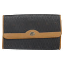 Christian Dior Honeycomb Canvas Chain Shoulder Bag PVC Black Gold Auth mr1769-2