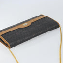 Christian Dior Honeycomb Canvas Chain Shoulder Bag PVC Black Gold Auth mr1769-6