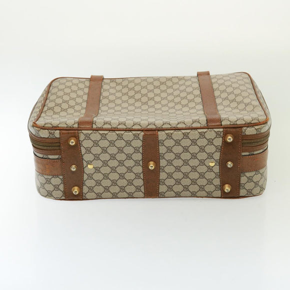 GUCCI GG Supreme Boston Bag PVC Beige Auth mr177