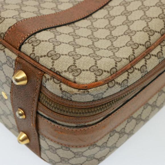 GUCCI GG Supreme Boston Bag PVC Beige Auth mr177