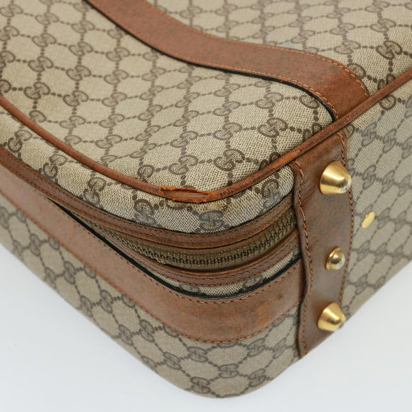 GUCCI GG Supreme Boston Bag PVC Beige Auth mr177