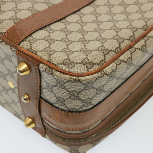 GUCCI GG Supreme Boston Bag PVC Beige Auth mr177