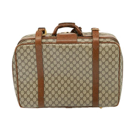 GUCCI GG Supreme Boston Bag PVC Beige Auth mr177 - 0