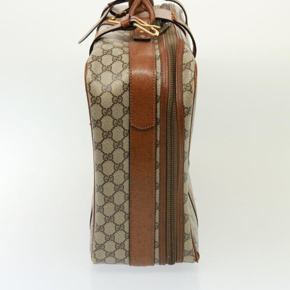 GUCCI GG Supreme Boston Bag PVC Beige Auth mr177