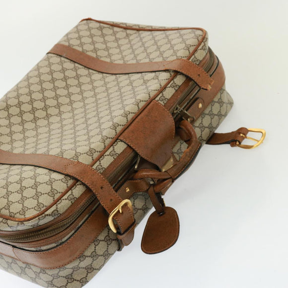 GUCCI GG Supreme Boston Bag PVC Beige Auth mr177