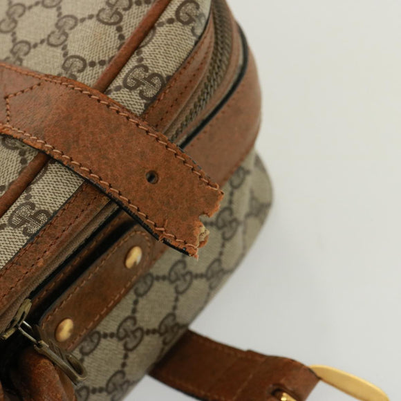 GUCCI GG Supreme Boston Bag PVC Beige Auth mr177