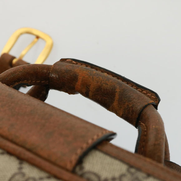 GUCCI GG Supreme Boston Bag PVC Beige Auth mr177