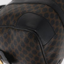 CELINE Macadam Canvas Boston Bag PVC Schwarz Gold Auth mr1773-9