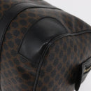 CELINE Macadam Canvas Boston Bag PVC Schwarz Gold Auth mr1773-14