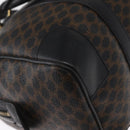 CELINE Macadam Canvas Boston Bag PVC Schwarz Gold Auth mr1773-15